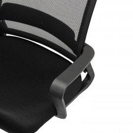 Кресло CROMEX Debut CH-697, ХРОМ, с подлокотниками, мех. качания, сетка, черное, ткань, 533068