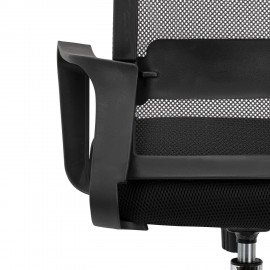 Кресло CROMEX Debut CH-697, ХРОМ, с подлокотниками, мех. качания, сетка, черное, ткань, 533068