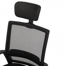 Кресло CROMEX Debut CH-697, ХРОМ, с подлокотниками, мех. качания, сетка, черное, ткань, 533068