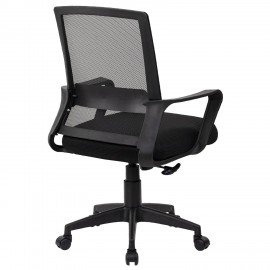 Кресло CROMEX Basic CH-698, с подлокотниками, мех. качания, сетка, черное, ткань TW, 533069