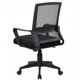 Кресло CROMEX Basic CH-698, с подлокотниками, мех. качания, сетка, черное, ткань TW, 533069