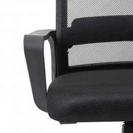 Кресло CROMEX Basic CH-698, с подлокотниками, мех. качания, сетка, черное, ткань TW, 533069