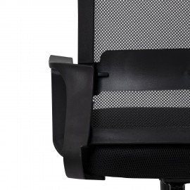Кресло CROMEX Basic CH-698, с подлокотниками, мех. качания, сетка, черное, ткань TW, 533069