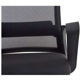 Кресло CROMEX Basic CH-698, с подлокотниками, мех. качания, сетка, черное, ткань TW, 533069