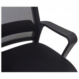 Кресло CROMEX Basic CH-698, с подлокотниками, мех. качания, сетка, черное, ткань TW, 533069