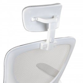 Кресло CROMEX Dynamic CH-699, откидные подлокотники, пластик белый, сетка, серое, TW, 533070