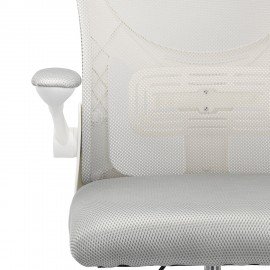 Кресло CROMEX Dynamic CH-699, откидные подлокотники, пластик белый, сетка, серое, TW, 533070