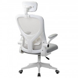 Кресло CROMEX Dynamic CH-699, откидные подлокотники, пластик белый, сетка, серое, TW, 533070