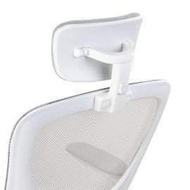 Кресло CROMEX Dynamic CH-699, откидные подлокотники, пластик белый, сетка, серое, TW, 533070