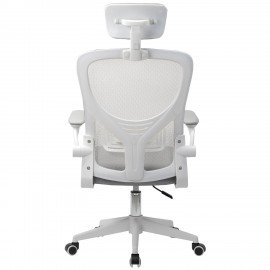 Кресло CROMEX Dynamic CH-699, откидные подлокотники, пластик белый, сетка, серое, TW, 533070