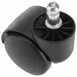 Колеса (ролики) для кресла, пластиковые, КОМПЛЕКТ 5шт, шток d11мм, черные, в пакете, WBZ, 533082