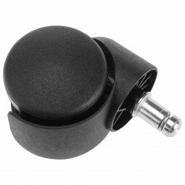 Колеса (ролики) для кресла, пластиковые, КОМПЛЕКТ 5шт, шток d11мм, черные, в пакете, WBZ, 533082