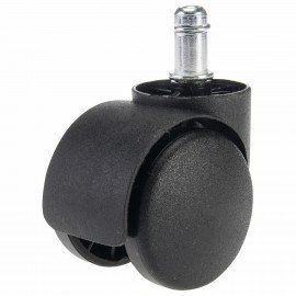 Колеса (ролики) для кресла, пластиковые, КОМПЛЕКТ 5шт, шток d11мм, черные, в пакете, WBZ, 533082