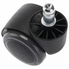 Колеса (ролики) для кресла, прорезиненные, КОМПЛЕКТ 5шт, шток d11мм, черные, в пакете, WBZ, 533083