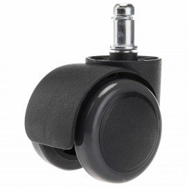 Колеса (ролики) для кресла, прорезиненные, КОМПЛЕКТ 5шт, шток d11мм, черные, в пакете, WBZ, 533083