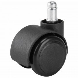 Колеса (ролики) BRABIX для кресла, прорезиненные, SLIM, КОМПЛЕКТ 5шт, шток d11мм, черные, 533084