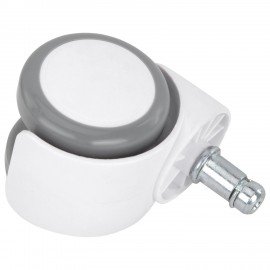 Колеса (ролики) BRABIX для кресла, прорезиненные, КОМПЛЕКТ 5шт, шток d11мм, белые, в коробе, 533085