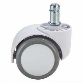 Колеса (ролики) BRABIX для кресла, прорезиненные, КОМПЛЕКТ 5шт, шток d11мм, белые, в коробе, 533085