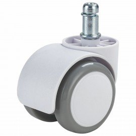 Колеса (ролики) BRABIX для кресла, прорезиненные, КОМПЛЕКТ 5шт, шток d11мм, белые, в коробе, 533085