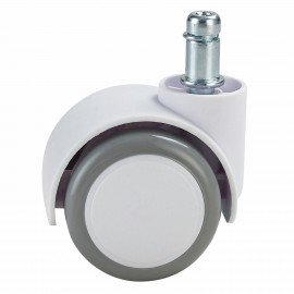 Колеса (ролики) BRABIX для кресла, прорезиненные, SLIM, КОМПЛЕКТ 5шт, шток d11мм, белые, 533086