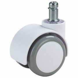 Колеса (ролики) BRABIX для кресла, прорезиненные, SLIM, КОМПЛЕКТ 5шт, шток d11мм, белые, 533086