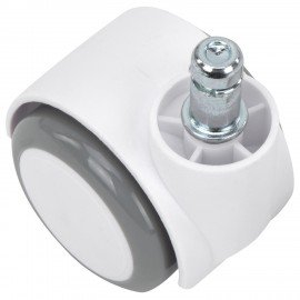 Колеса (ролики) BRABIX для кресла, прорезиненные, SLIM, КОМПЛЕКТ 5шт, шток d11мм, белые, 533086