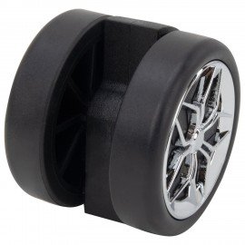 Колеса (ролики) BRABIX для кресла, прорезиненные, ХРОМ, КОМПЛЕКТ 5шт, шток d11мм, черные, короб, 533088