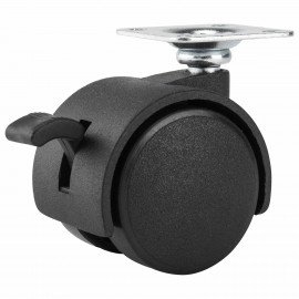 Колеса (ролики) для мебели, пластиковые d35мм, КОМПЛЕКТ 4шт, черные, в пакете, WBZ, 533090