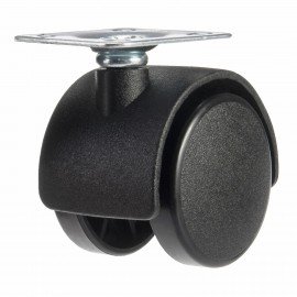 Колеса (ролики) для мебели, пластиковые d35мм, КОМПЛЕКТ 4шт, черные, в пакете, WBZ, 533090