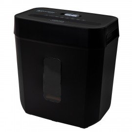Уничтожитель (шредер) BRAUBERG OF-812X, карты, скобы, 4 уровень секретности, 4х35 мм, 8 листов, 12 литров, 533141