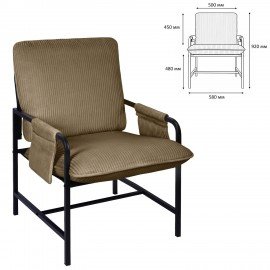 Кресло BRABIX "Gentle LC-300", ЛОФТ, пружинный блок, ткань велсофт (плюш), мокко, 533143