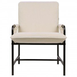 Кресло BRABIX "Gentle LC-300", ЛОФТ, пружинный блок, ткань велсофт (плюш), молочное, 533144