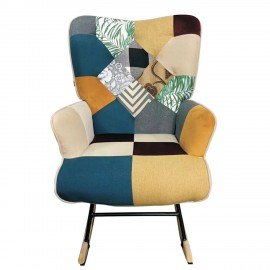 Кресло-качалка BRABIX "Rock LC-310", ткань, пэчворк (лоскутное), 533149