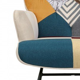 Кресло-качалка BRABIX "Rock LC-310", ткань, пэчворк (лоскутное), 533149