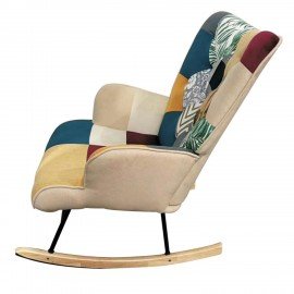 Кресло-качалка BRABIX "Rock LC-310", ткань, пэчворк (лоскутное), 533149