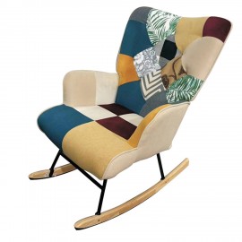 Кресло-качалка BRABIX "Rock LC-310", ткань, пэчворк (лоскутное), 533149