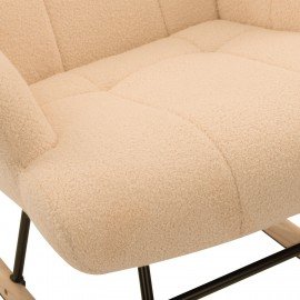 Кресло-качалка BRABIX Rock LC-310, фактурная ткань букле (экомех), кремовое, XXXXXX, 533150