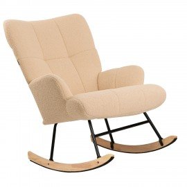 Кресло-качалка BRABIX Rock LC-310, фактурная ткань букле (экомех), кремовое, XXXXXX, 533150