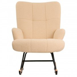 Кресло-качалка BRABIX Rock LC-310, фактурная ткань букле (экомех), кремовое, XXXXXX, 533150