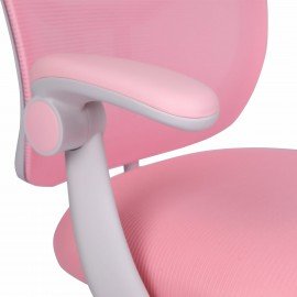 Кресло детское с подставкой для ног BRABIX "Toy MG-205", сетка/ткань TW, розовое, 533151
