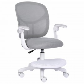 Кресло детское с подставкой для ног BRABIX "Toy MG-205", сетка/ткань TW, серое, 533153