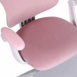 Кресло детское с подставкой для ног BRABIX "Sky MG-206", велюр, розовое, 533154