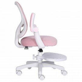 Кресло детское с подставкой для ног BRABIX "Sky MG-206", велюр, розовое, 533154