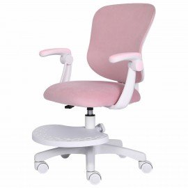 Кресло детское с подставкой для ног BRABIX "Sky MG-206", велюр, розовое, 533154