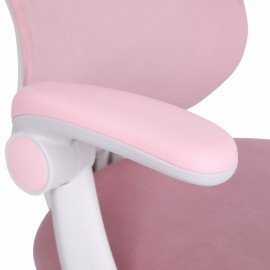 Кресло детское с подставкой для ног BRABIX "Sky MG-206", велюр, розовое, 533154