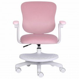 Кресло детское с подставкой для ног BRABIX "Sky MG-206", велюр, розовое, 533154