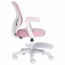 Кресло детское с подставкой для ног BRABIX "Sky MG-206", велюр, розовое, 533154