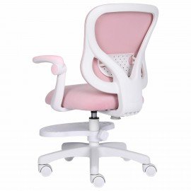 Кресло детское с подставкой для ног BRABIX "Sky MG-206", велюр, розовое, 533154