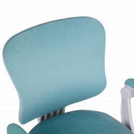 Кресло детское с подставкой для ног BRABIX "Sky MG-206", велюр, голубое, 533155