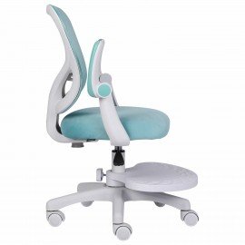 Кресло детское с подставкой для ног BRABIX "Sky MG-206", велюр, голубое, 533155